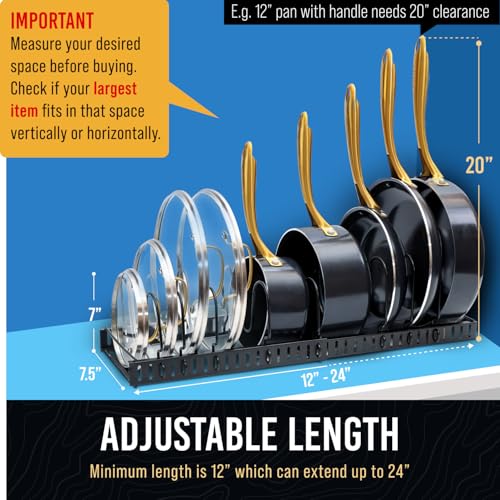 Norcalway Expandable Pots and Pans Lid Organizers - 11 Dividers - size: 11 Divider