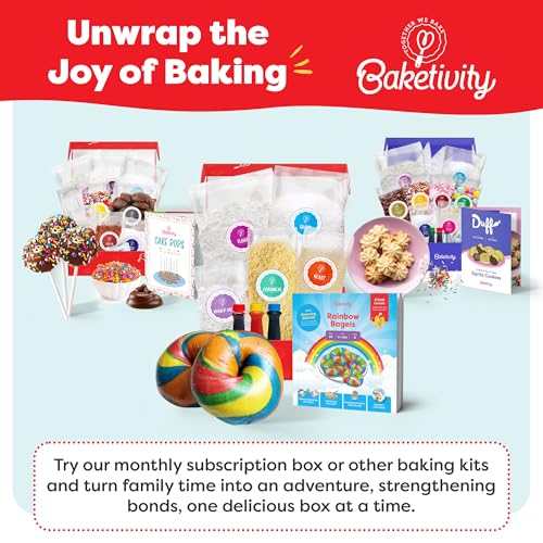 Baketivity Rainbow Bagel Kids Baking Kit with Pre-Measured Ingredients