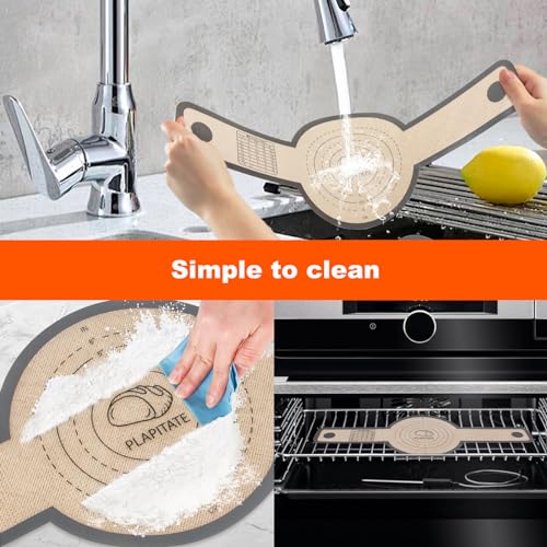 PLAPITATE Silicone Bread Sling Dutch Oven Liner, Non-Stick & Easy Clean Reusable Oval and Round Silicone Bread Baking Mat with Long Handles, Easy to Transfer Sourdough Bread - 2 Gray Set - color: Gray Oval and Round