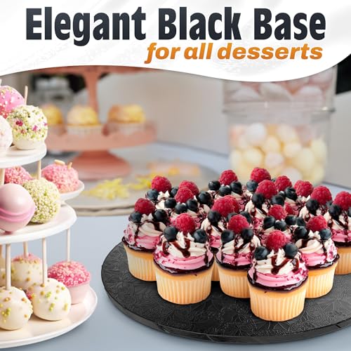 Black Cake Board 14 Inch, Round Cake Drum, 1/2 Inch Thick Cardboard - color: Black, size: 14"