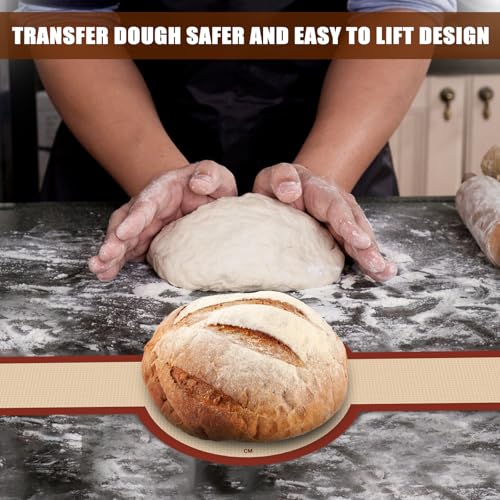 Silicone Bread Sling, Sourdough Transfer, Nonstick, 2 Pack Oval and Round - color: Red, size: 2 Pieces (Oval and Round)