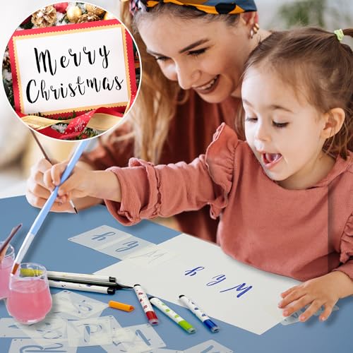 66 Pcs Letter Stencils ReusableTemplates Symbol Numbers Interlocking Stencil Kit Plastic Number Stencils for Wood,Wall,Paper,Fabric,Glass,Signage,DIY Art Projects(4 Inch) - style: 4 Inch Stencil