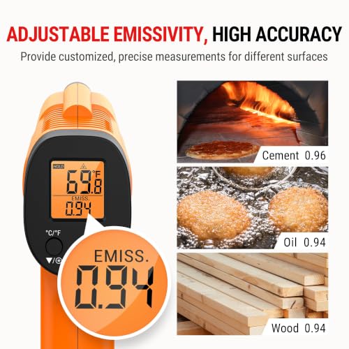 TempPro TempScan Infrared Thermometer Gun for Pizza Oven Griddle HVAC - style: 1 Laser & D:S 12:1