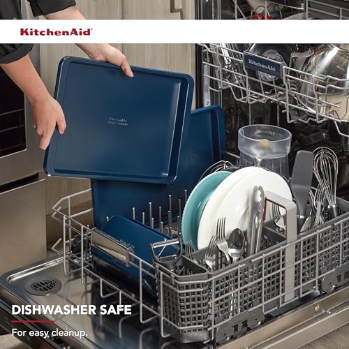KitchenAid 10x15in Nonstick Aluminized Steel Baking Sheet, Ink Blue - color: Ink Blue, size: 10 x 15 Inch