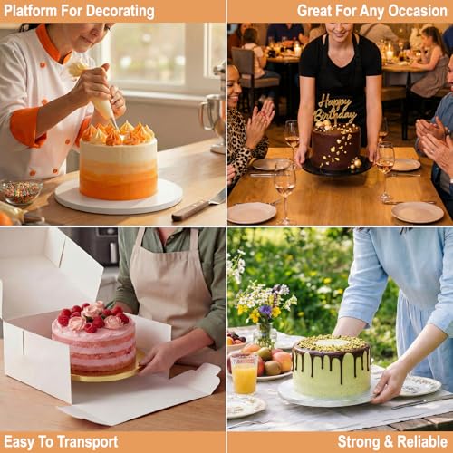 Cake Board Drums 8, 10 & 12 Inch (9 Pack) in Silver, Gold & Black Color - color: Silver + Gold + Black