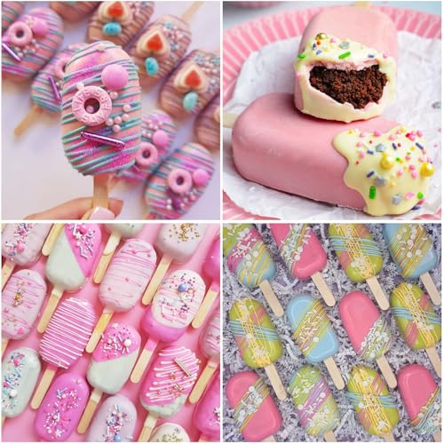 Mity rain 2 Pack Cake Pop Mold Silicone, 8 Cavity Reusable Cakesicle Molds - color: 2PCS Ice Cream White