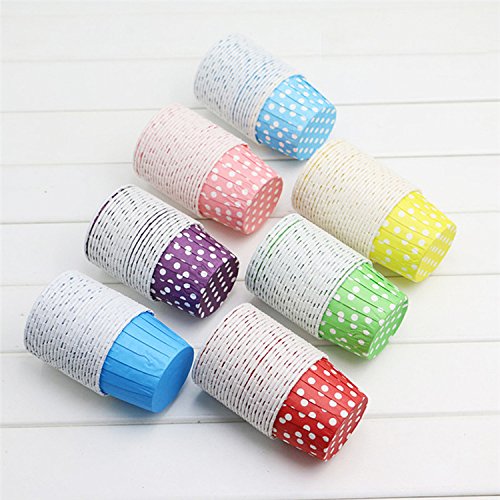 100 Pack Colourful Cake Baking Cups Muffin Cases Paper Heat Resistance Home Party - color: Style 3, size: 100Pcs