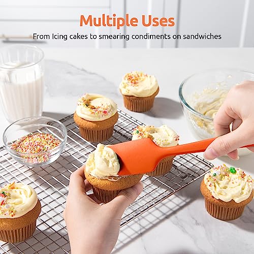 U-Taste Silicone Spatula Set with 600 Degrees Fahrenheit Heat Resistant (Orange) - color: Orange