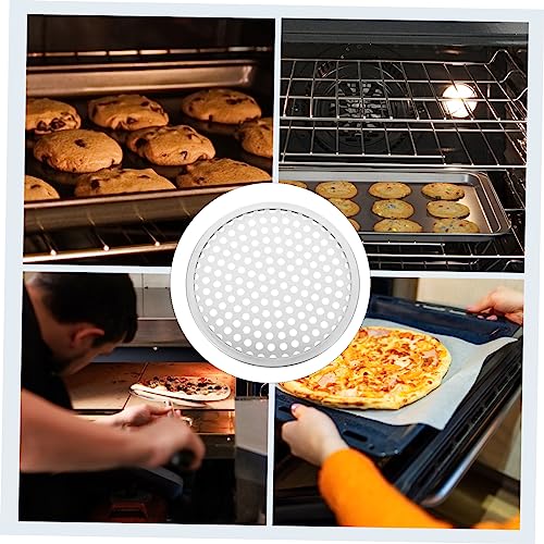Round Perforated Pizza Pan Stainless Steel 9.05 inch Silver