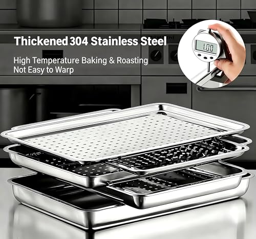 17.5" Half Sheet Baking Pan and Perforated Crisping Tray Set