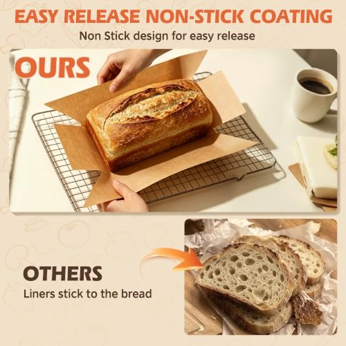 100 Pcs Loaf Pan Liners for Baking Bread 9x5 Inch with Cardboard Formers