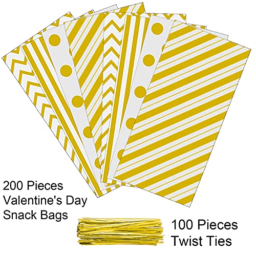 Aneco Gold Cellophane Bags 100 Pack 10.6 x 5.1 Inch - color: Gold