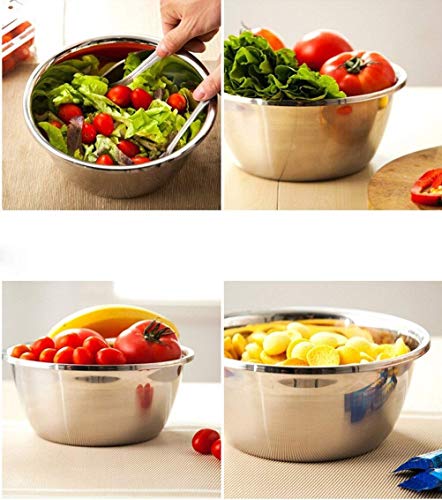 meleg otthon Stainless Steel Bowl,8.5QT Salad Bowl,Metal Bowls,Stainless Steel Basin,Heavy Duty Deeper Edge Mirror Finish Dishwasher Safe Bowl (XXL)… - color: 12.6'' diameter x 5.04''high