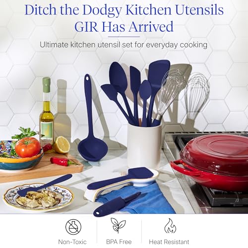 GIR: 10-Piece Silicone Ultimate Kitchen Utensils Set – Navy - color: Navy, size: 10 - Piece Set
