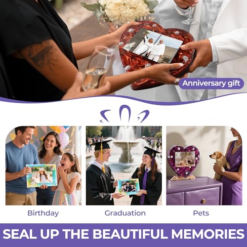 LET'S RESIN Picture Frame Resin Molds,Large Unique Silicone Molds for Photo Frame,Rectangle & Heart Shape Epoxy Molds for DIY Home Decor,Handmade Gifts