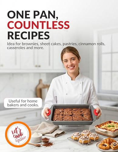 Boxiki Kitchen Non-stick 9x13 Rectangular Cake Pan - Durable Baking Pan for Oven Delights & Sheet Cakes - Non-Toxic, PTFE & PFOA Free - color: Gray