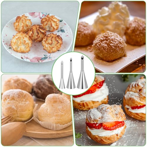 Cream Filling Piping Tip, 3PCS Long Puff Nozzle Tips, for Donuts