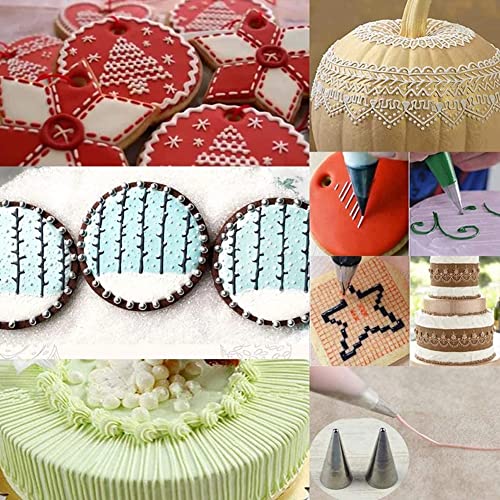 Royal Icing Piping Tips for Cookies, Small Round Writing & Fine Detail Tips - color: E