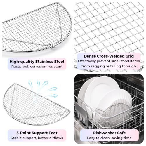 2pcs Half Round Cooling Rack, 7.9" X 3.94" Small Mini Cooking Racks