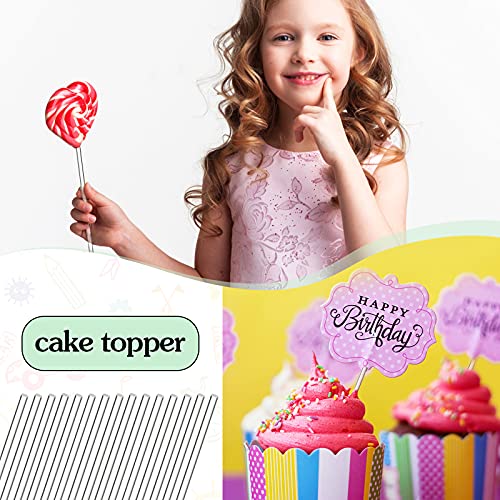 Zopeal 200 Pcs Acrylic Lollipop Stick Cake Pop Rod, 4 x 0.12 Inches, Clear - size: 4 Inch