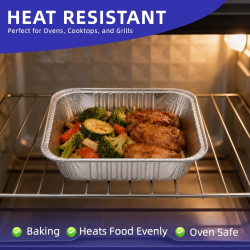 9x13 Aluminum Foil Pans 30 Pack - Heavy Duty Disposable Baking Pans - size: 30 Pack