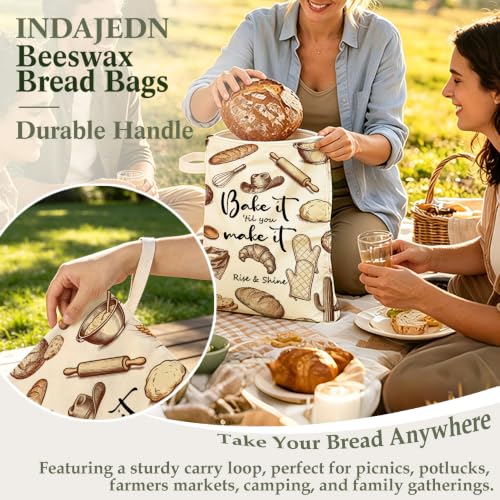 Western Cowgirl Baking Gifts Beeswax Bread Bags 2 Pack XL 13x17in - color: Western
