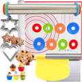 Adjustable Rolling Pin 19 Baking Tool Set and Silicone Baking Pastry Mat Set,Thickness Rings,Stainless Steel Dough Roller Rolling Pins for Baking Dough, Pizza, Pie, Pastrie(Red Mat) - color: Red Mat