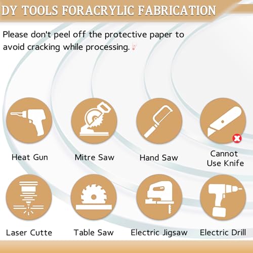 2 Pieces 1/8" Clear Circle Acrylic Sheet, 18 Inch Diameter Plexiglass Sheet, Round for Cake Discs, Plexiglass Table Top, Acrylic Backdrops and DIY Display Projects Craft - size: 18 Inch Diameter, 1/8" Thick
