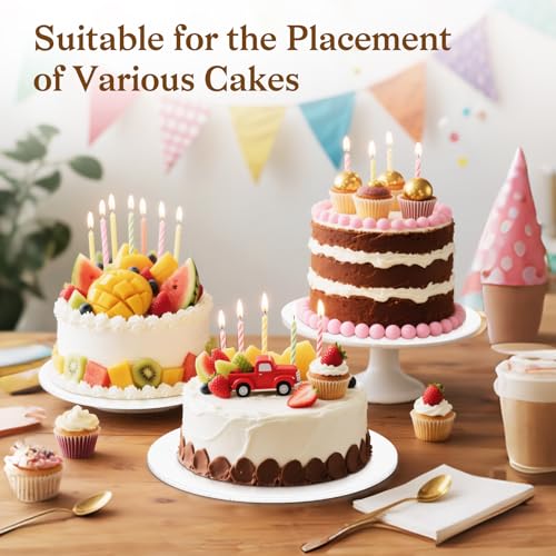 12 PCS Cake Boards 12 Inch Round, 12 Inch Cake Drums, 1/4" Thick Cake Drum, Cake Board Food Grade Cake Base, White Cake Cardboard Circles Bases para Pasteles for Wedding & Party & Pizza Desserts - size: 12 Inch