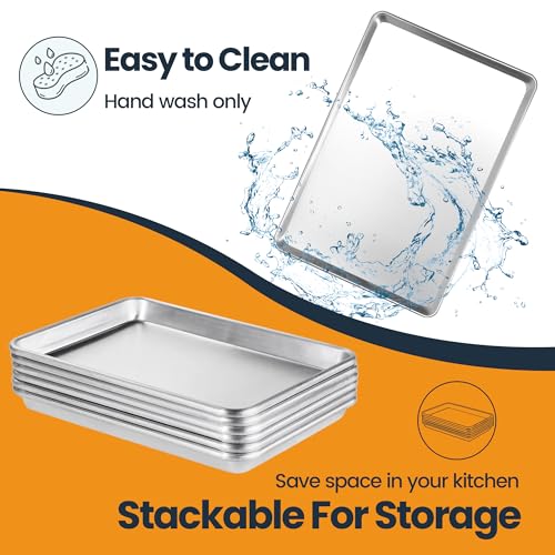6 Pack Aluminum Baking Sheet Pan, 21 x 15 in - size: 6-pack Solid Large Size (21"×15")