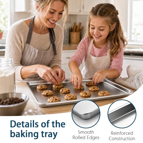 Baking Sheet Set of 2, 18 Inch Stainless Steel Cookie Sheets, 0.8mm Thick - size: 18" 2-Pack
