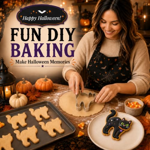 Large Halloween Black Cat Cookie Cutter, 2.83in Stainless Steel - color: silver 2