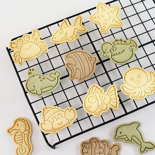 Ocean Creature Cookie Cutters 8Pcs Sea Animal Molds for Fondant Cookies - color: Ocean Creature
