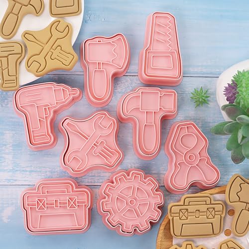 8Pcs Construction Tools Cookie Cutter Plastic Hardware Shaped Baking Molds