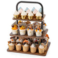 Aminigram Wooden Cupcake Stand, 3 Tier Large Cupcake Tower Stand 50 Cupcakes, Dessert Tiered Tray Stand for Party, Wedding, Birthday, Halloween, Farmhouse Decor