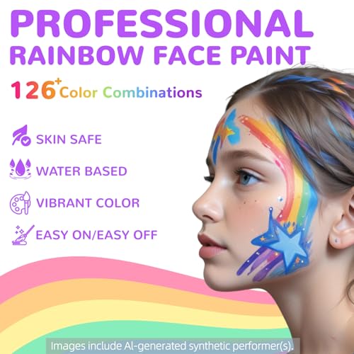 Face Painting Kit, 240g Split Cake Face Paint, Water Activated