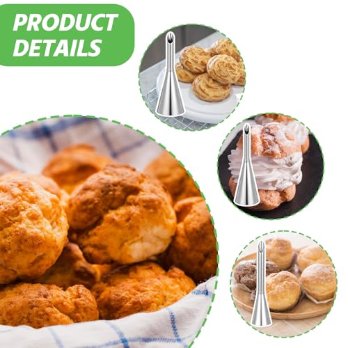Cream Filling Piping Tip, 3PCS Long Puff Nozzle Tips, for Donuts