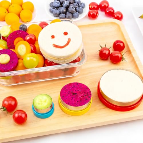 Round Circle Cookie Cutter 4 Pcs - color: A- Red Round 4pcs