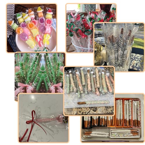 100 pcs Clear 3" x 11" Flat Cello Cellophane Bags Poly Treat Bags 1.4 mils for Gift Wrapping, Bakery, Cookie, Candy Kabobs,Pretzel Rods , Dessert, Party Favors Packaging with Color Twist Ties - size: 3x11 Inch (Pack of 100)