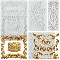 Baroque Fondant Mold Curlicues Scroll Lace Silicone Molds Set of 4 - color: Style I
