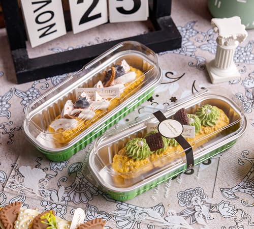 NPLUX Halloween Mini Cake Tins, 6.8oz 50 Pack Green for Parties - color: Green
