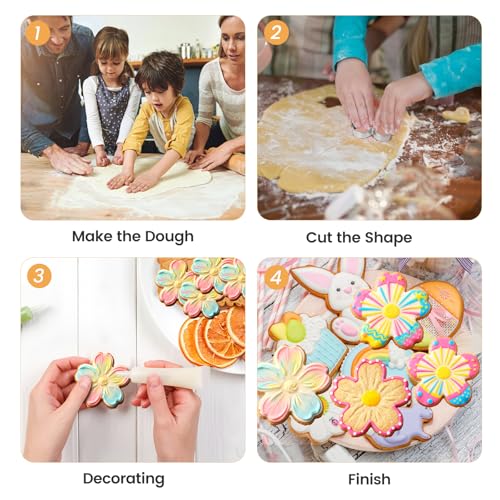 6 Sizes Flower Cookie Cutter Set, Food-Grade Baking Tool