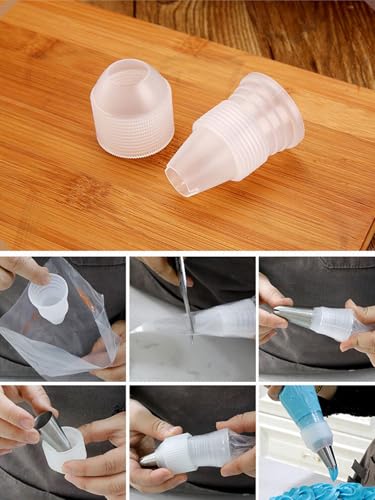 1M 2D 4B 1A D66 Piping Tips Set with Large Coupler for Cake Decorating