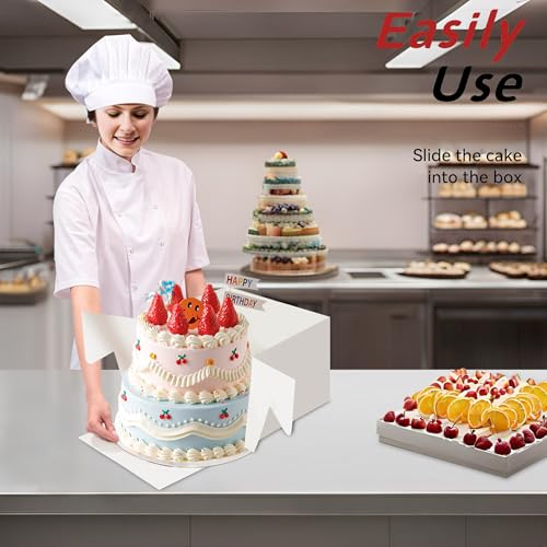 20Pack 12x12x6 Cake Boxes with Window, Sturdy White Cake Boxes for Transporting & Gifting, Easy to Assemble, Perfect for Desserts, and Crocheted Items, Fathers day - size: 12x12x6