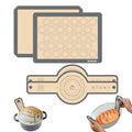 Set of 4 Silicone Baking Mat,Bread Slingx2,Baking Matsx2