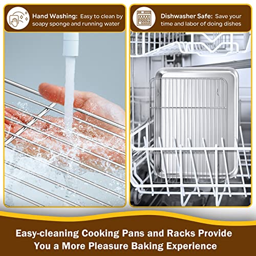 P&P CHEF Stainless Steel Baking Sheet with Rack Set for Cookie, 16 Inch - size: 16 Inch