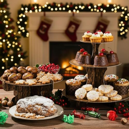 Sawysine 7 Pcs Woodland Cupcake Stand Set Woodland Baby Shower, Rectangle - style: Rectangle