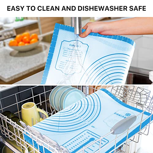 DANIA & DEAN 36"x24" Large Durable Silicone Baking Mat for Pastry and Bread - color: Blue, size: 36"L x 24"W