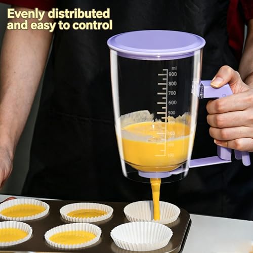 Pancake Batter Dispenser with Squeeze Handle, Purple