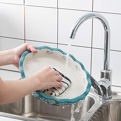 Wisenvoy Pie Pan Ceramic Pie Dish Pie Plate Porcelain Deep Dish Pie Pan Non-Stick Pie Pans - color: Blue Green
